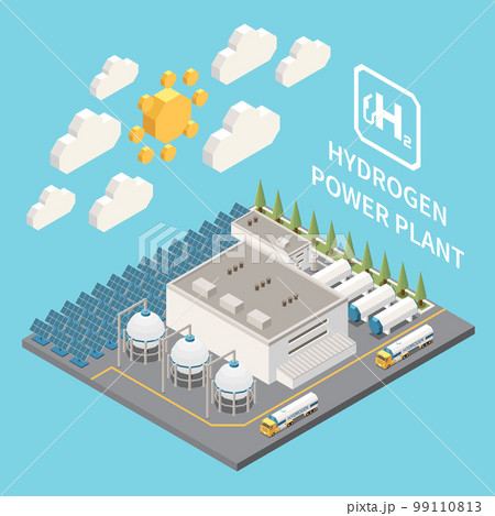 Hydrogen Power Plant Isometric View Hydrogen Power Plant Isometric View 99110813