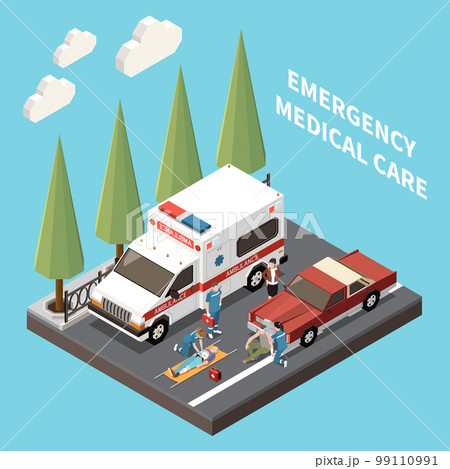 Emergency Medical Care Isometric Composition 99110991