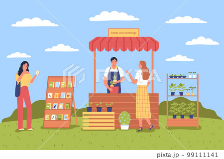Farmer Market Flat Background Farmer Market Flat Background 99111141