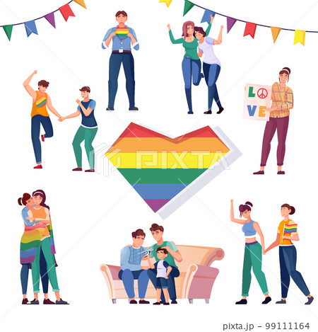 Lgbt Flat Icons Set 99111164