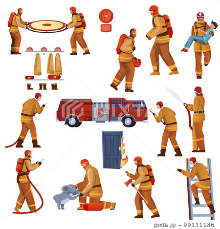 Fire Fighters Icon Set Fire Fighters Icon Set 99111186