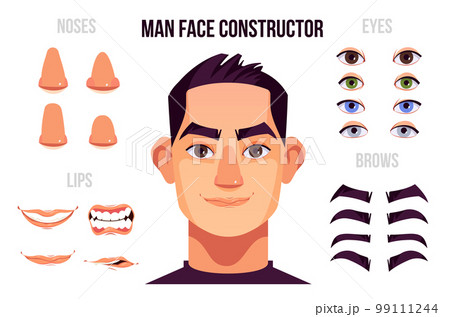 Man Face Constructor Elements Man Face Constructor Elements 99111244