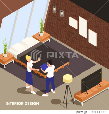 Interior Designer Isometric Composition Interior Designer Isometric Composition 99111338