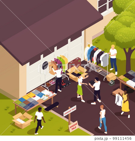 Flea Market Isometric Composition Flea Market Isometric Composition 99111456