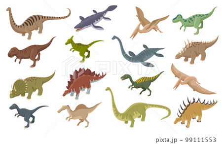 Isometric Dinosaurs Icons Collection 99111553