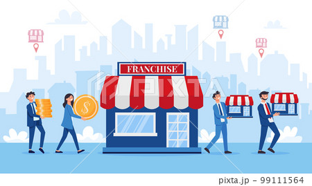 Franchise Business Cityscape Composition Franchise Business Cityscape Composition 99111564