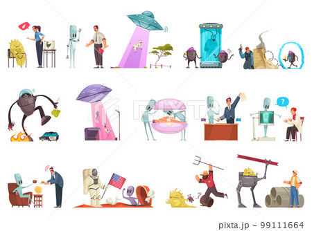 Alien Doodle Icon Set Alien Doodle Icon Set 99111664