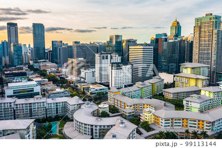 Aerial view of Bonifacio Global City. It is a financial business district in Taguig, Metro Manila, Philippines 99113144
