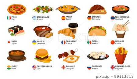 Cuisine Food Flags Set Cuisine Food Flags Set 99113315