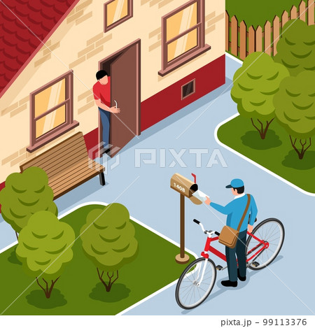 Post Office Isometric Illustration 99113376
