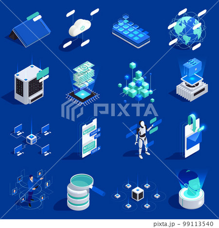 Digital Transformation Isometric Icons Digital Transformation Isometric Icons 99113540