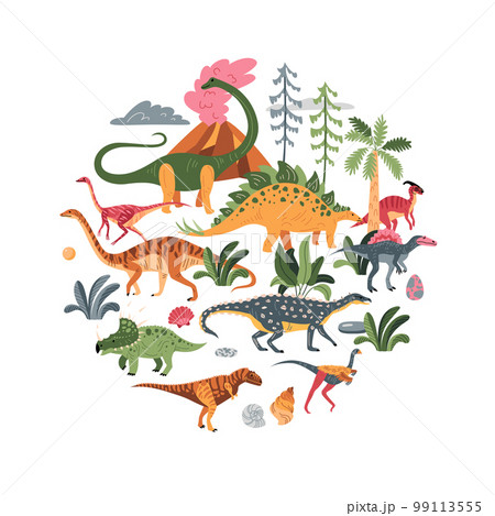 Dinosaur World Round Composition Dinosaur World Round Composition 99113555