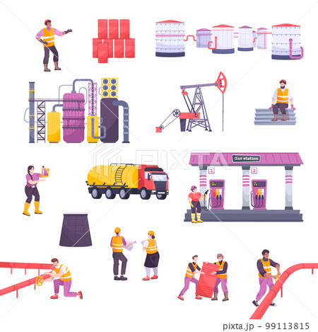 Oil Industry Icons Set 99113815