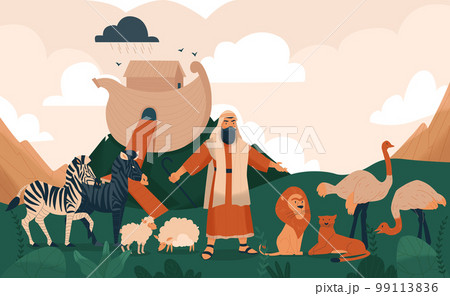 Christ bible story noah ark composition 99113836