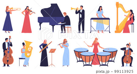 Orchestral Musicians Icon Set Orchestral Musicians Icon Set 99113925