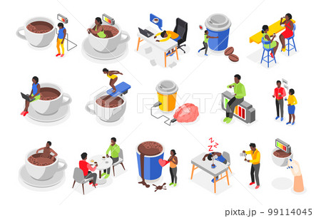 Coffee Concept Isometric Recolor Set Coffee Concept Isometric Recolor Set 99114045