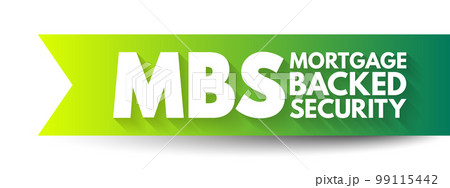 MBS Mortgage Backed Security - bonds secured by home and other real estate loans, acronym text concept background 99115442