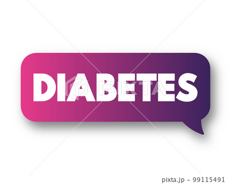 Diabetes - group of metabolic disorders characterized by a high blood sugar level over a prolonged period of time, text concept message bubble Diabetes - group of metabolic disorders characterized by a high blood sugar level over a prolonged period of time, text concept message bubble 99115491