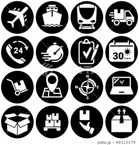 Set of simple icons on a theme Transportation,...のイラスト素材 [99115579] - PIXTA