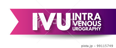IVU intravenous urography - X-ray exam of your urinary tract, acronym text concept background 99115749