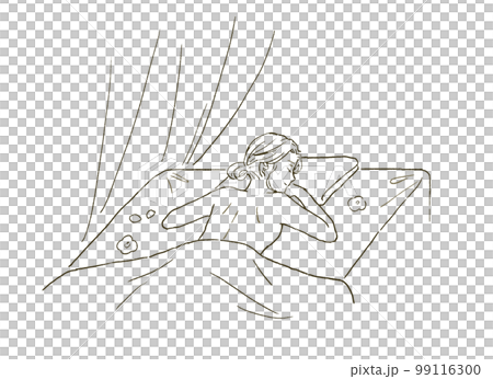 Illustration of the upper body of a woman receiving beauty treatment Illustration of the upper body of a woman receiving beauty treatment 99116300