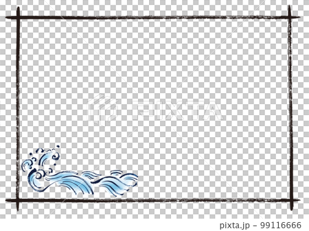 Japanese style illustration frame with hand drawn waves Japanese style illustration frame with hand drawn waves 99116666