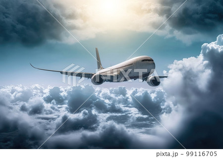 高高度を飛行する旅客機 99116705