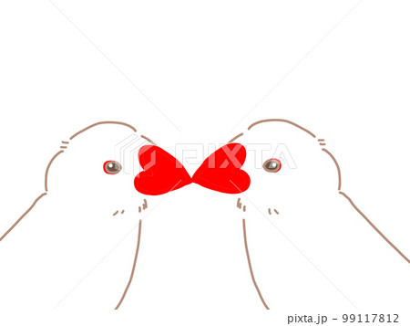 ハートくちばし文鳥のキス 99117812