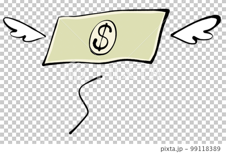 飛んでいくドル札のイラスト 99118389