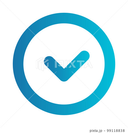 Flat illustration on a theme tick button 99118838