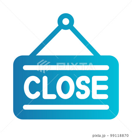 Flat illustration on a theme sign closed 99118870