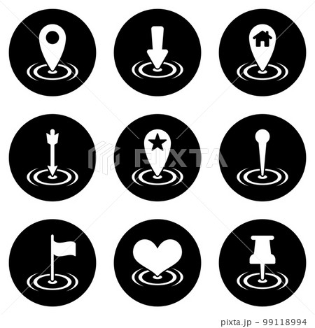 Set of white icons isolated against a black background, on a theme Labels Set of white icons isolated against a black background, on a theme Labels 99118994