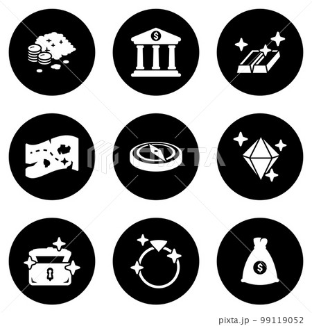 Set of simple icons on a theme Treasure, vector, design, collection, flat, sign, symbol,element, object, illustration, isolated. White background Set of simple icons on a theme Treasure, vector, design, collection, flat, sign, symbol,element, object, illustration, isolated. White background 99119052