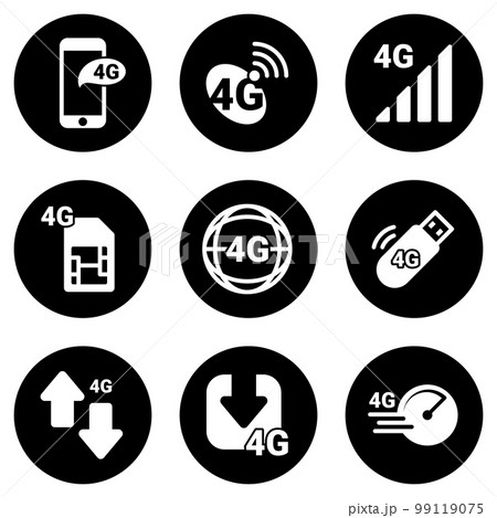 Set of simple icons on a theme Wireless connection, vector, design, collection, flat, sign, symbol,element, object, illustration, isolated. White background 99119075