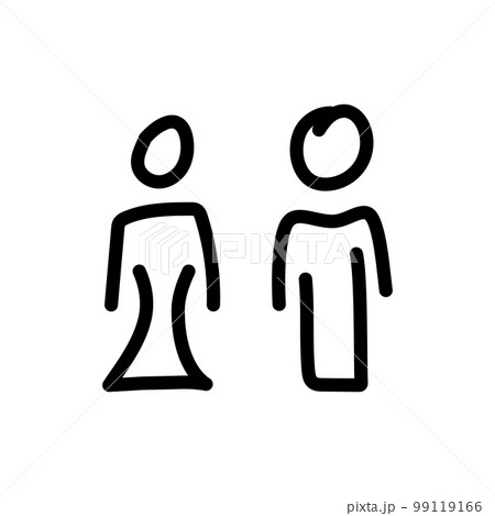 Set of black vector icons, isolated against white background. Flat illustration on a theme Man and woman 99119166