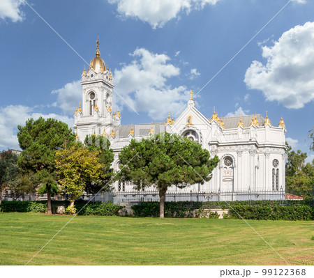 Bulgarian St. Stephen Church, or Sveti Stefan Kilisesi, a Bulgarian Orthodox church in Balat district, Istanbul, Turkey 99122368