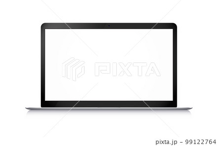 Modern laptop with empty wide screen. Vector 3d mockup isolated on white background 99122764