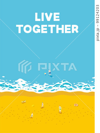素材_背景_海_波打ち際_縦_家族_live together 素材_背景_海_波打ち際_縦_家族_live together 99124203