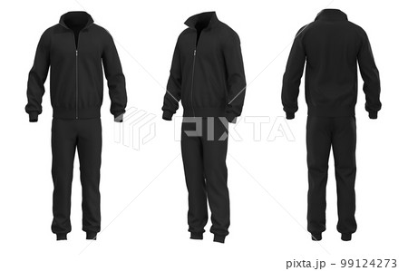 Blank black sport tracksuit. 3d rendering. 99124273