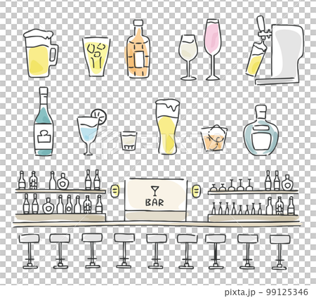 白酒手繪圖標集 白酒手繪圖標集 99125346