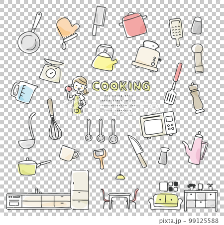 キッチンアイコンのセット 手描き キッチンアイコンのセット 手描き 99125588