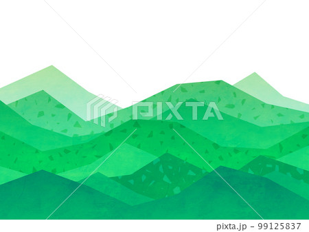 新緑の山の風景 水彩背景イラスト 99125837