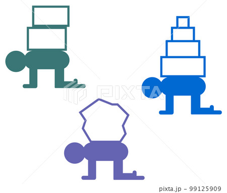 重荷を背負い潰れそうな人物イラスト 99125909