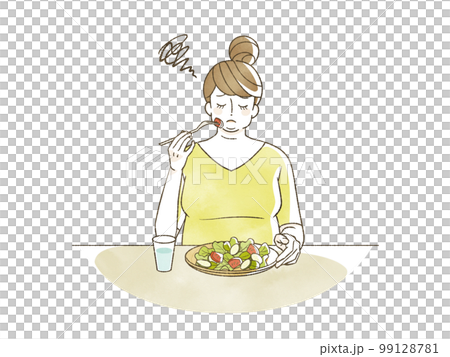 吃沙拉的肥胖婦女 吃沙拉的肥胖婦女 99128781