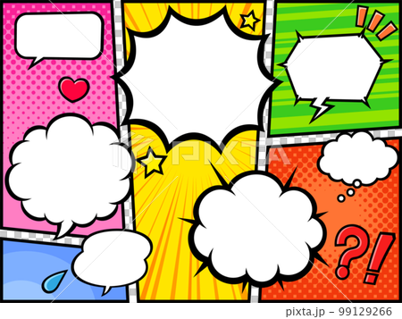 American comic style frame division background 2 with mark illustration 99129266