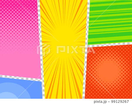 American comic style frame division no frame background illustration 99129267