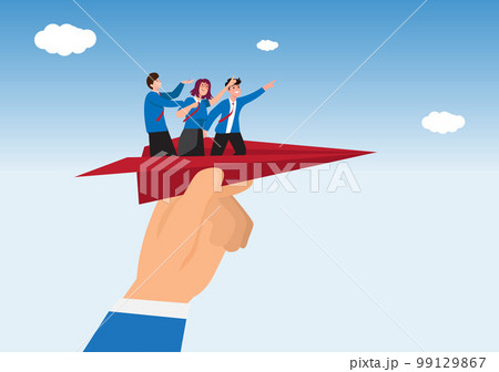 Mentor or support employee to success, manager to help or advice staff to reach goal, work coaching or adviser expert concept, businessman manager launching paper plane origami with team colleagues. Mentor or support employee to success, manager to help or advice staff to reach goal, work coaching or adviser expert concept, businessman manager launching paper plane origami with team colleagues. 99129867