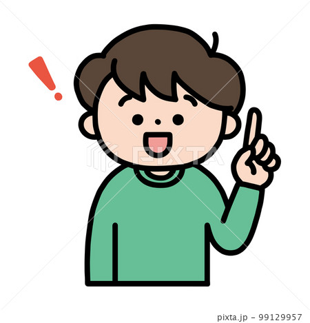 人差し指を立てて閃く男の子 99129957
