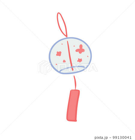 Hand drawn cute glass furin artwork, Japanese traditional wind chime Hand drawn cute glass furin artwork, Japanese traditional wind chime 99130041