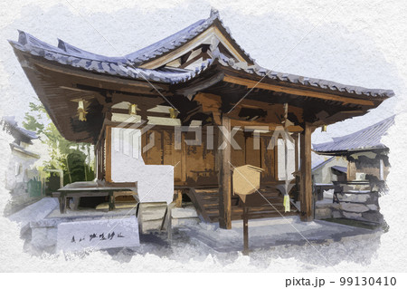 水彩画風　大安寺　嘶堂　奈良県奈良市 99130410